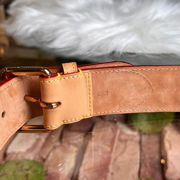 LOUIS VUITTON Belt Vachetta Studded Belt SZ80/32(4US) - Picture 6 of 7